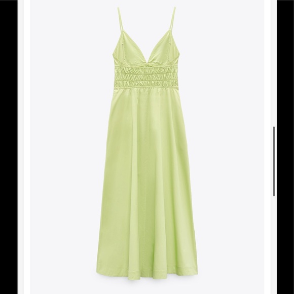 Zara Poplin Dress green size XL - Picture 2 of 4